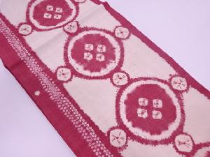 リサイクル　手織り真綿紬絞り花模様名古屋帯
